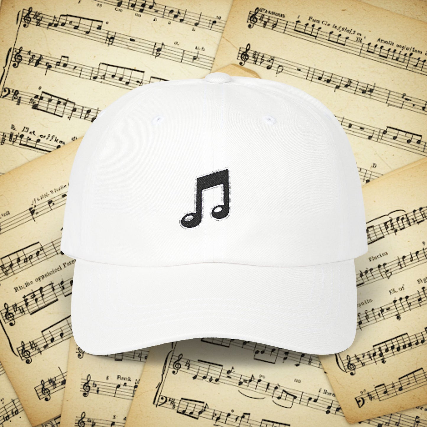 Embroidered Classic Dad Cap - Music Note