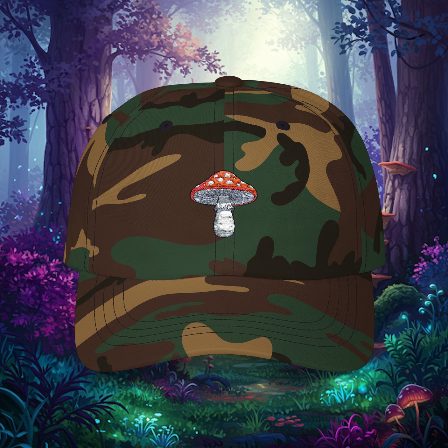 Embroidered Classic Dad Cap - Mushroom