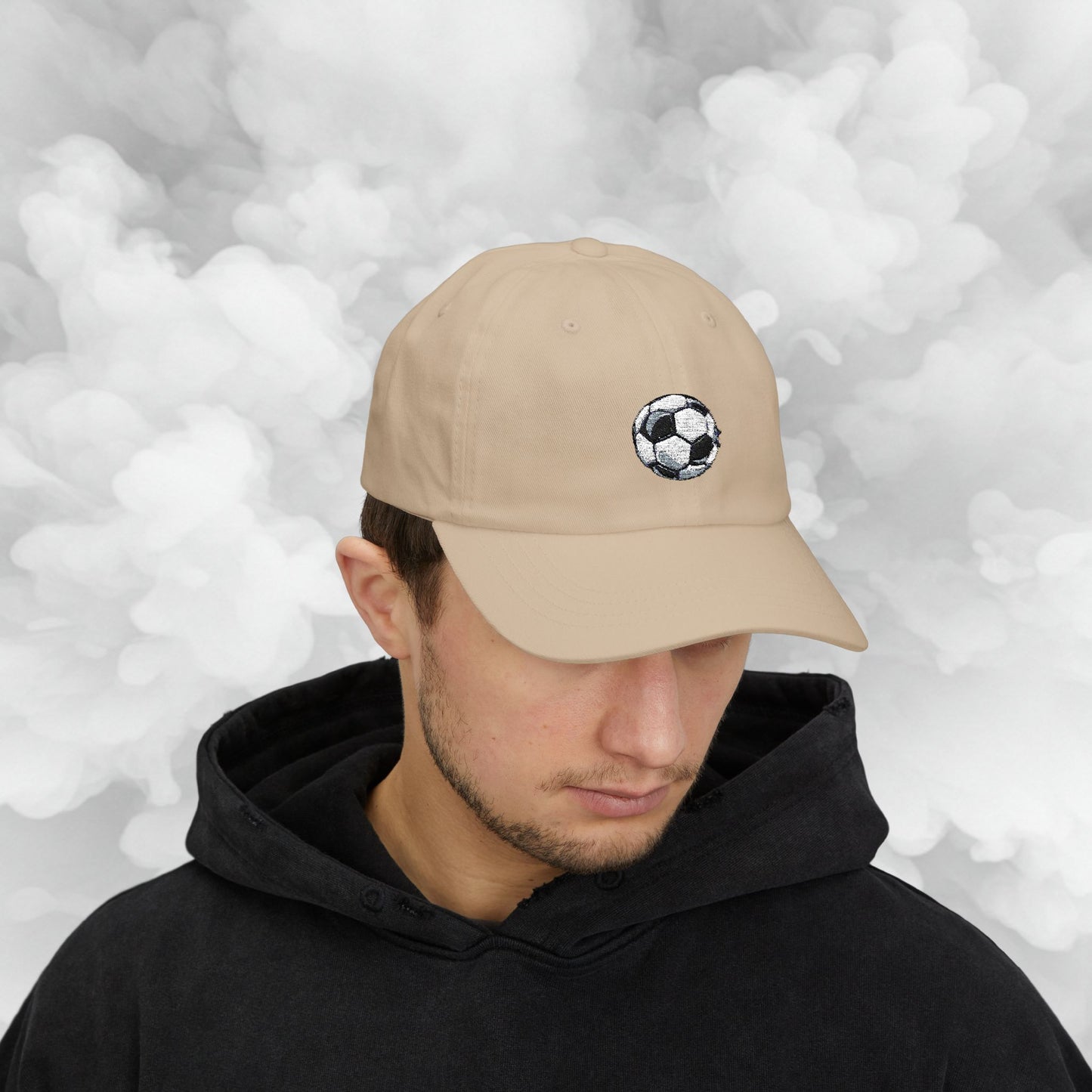 Embroidered Classic Dad Cap - Soccer Ball