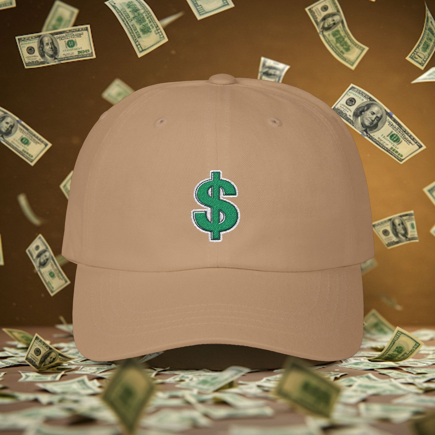Embroidered Classic Dad Cap - Dollar Sign
