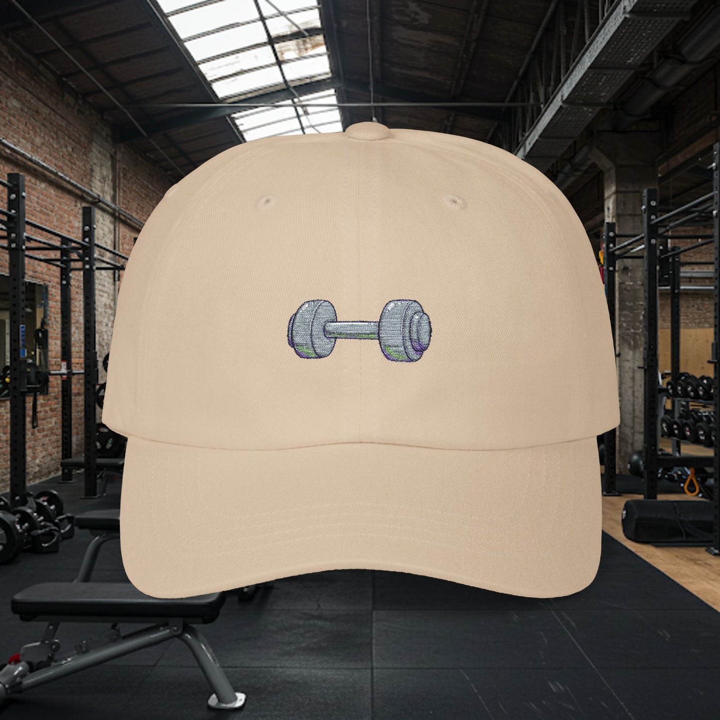 Embroidered Classic Dad Cap - Dumbbell