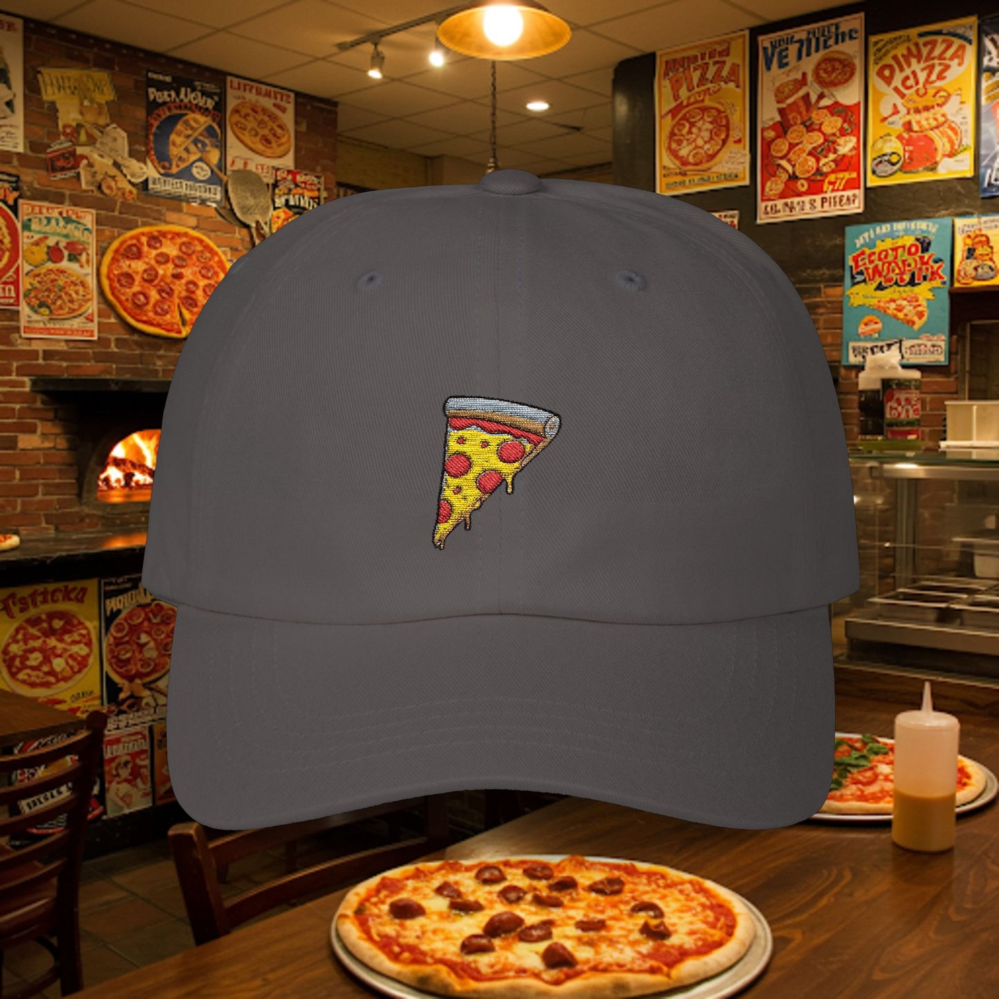 Copy of Embroidered Classic Dad Cap - Pizza