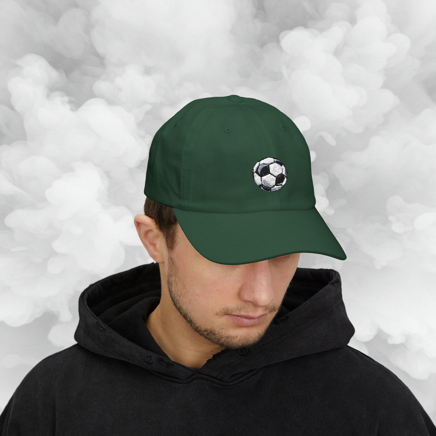 Embroidered Classic Dad Cap - Soccer Ball