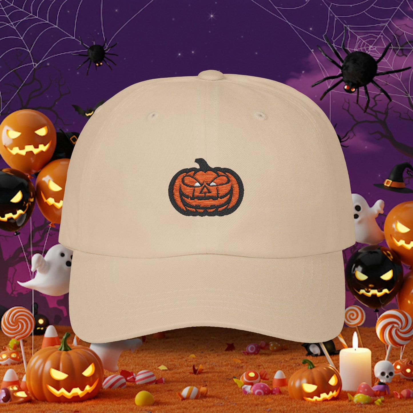 Embroidered Classic Dad Cap - Jack-O-Lantern