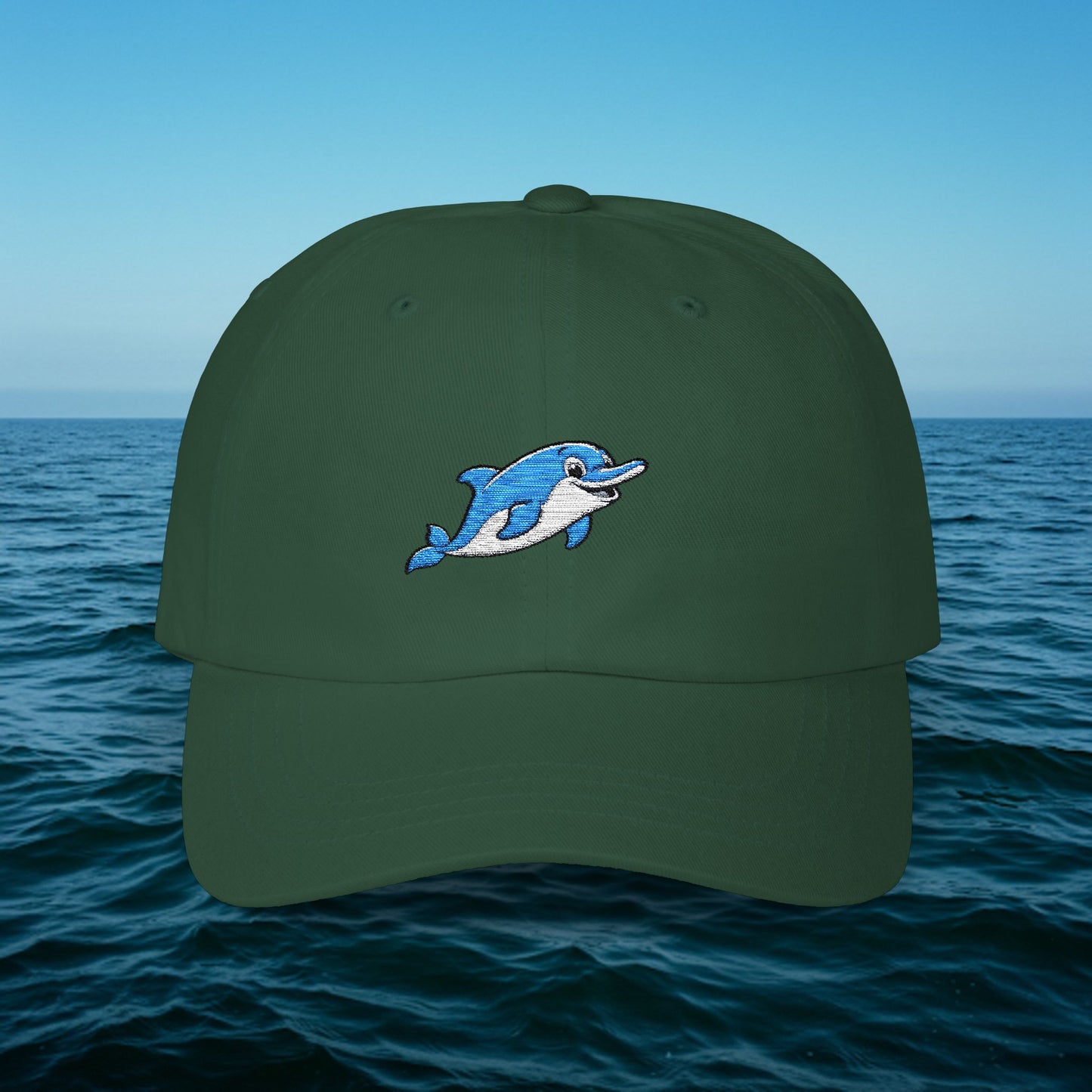 Embroidered Classic Dad Cap - Dolphin