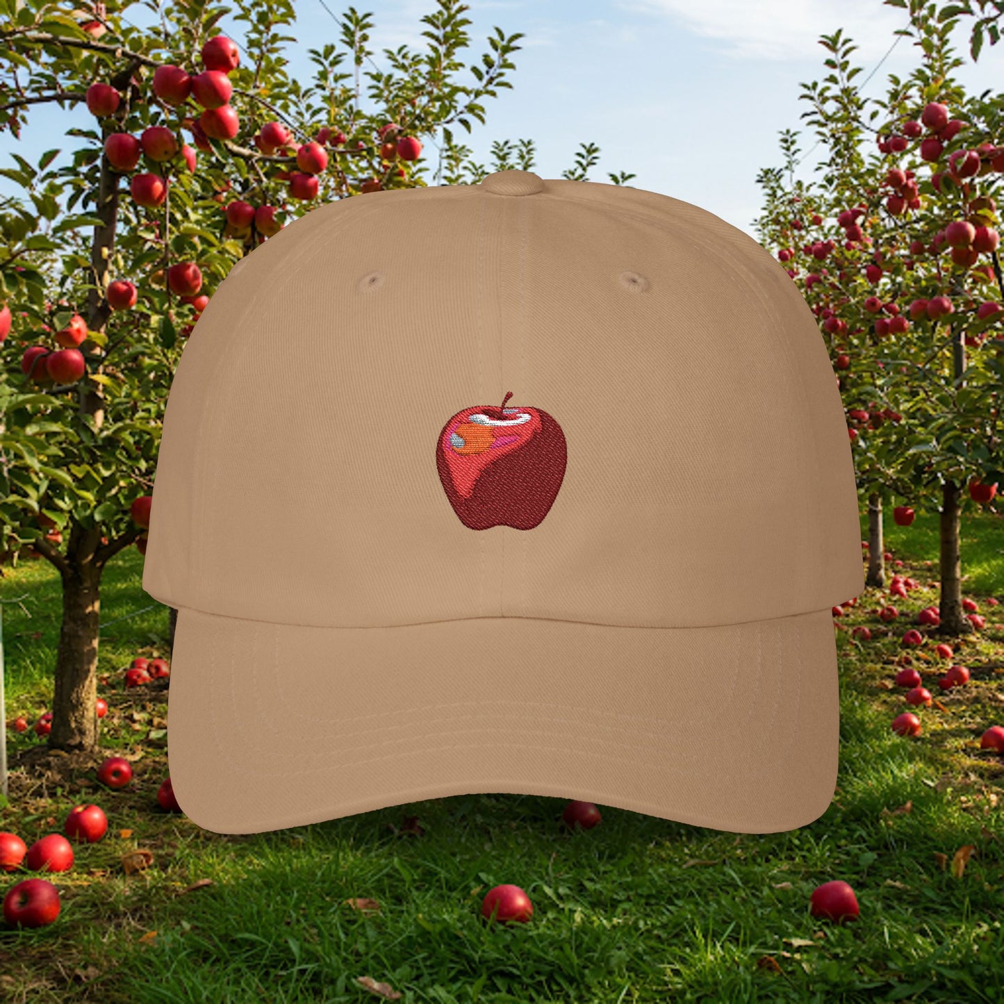 Embroidered Classic Dad Cap - Apple