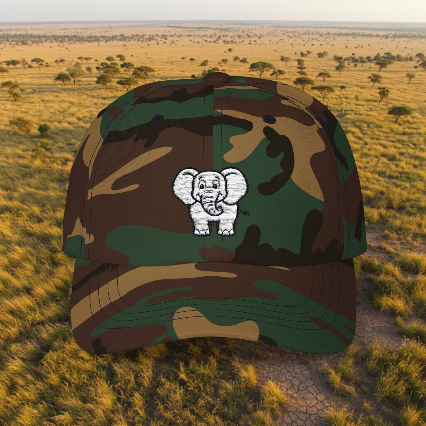 Embroidered Classic Dad Cap - Elephant