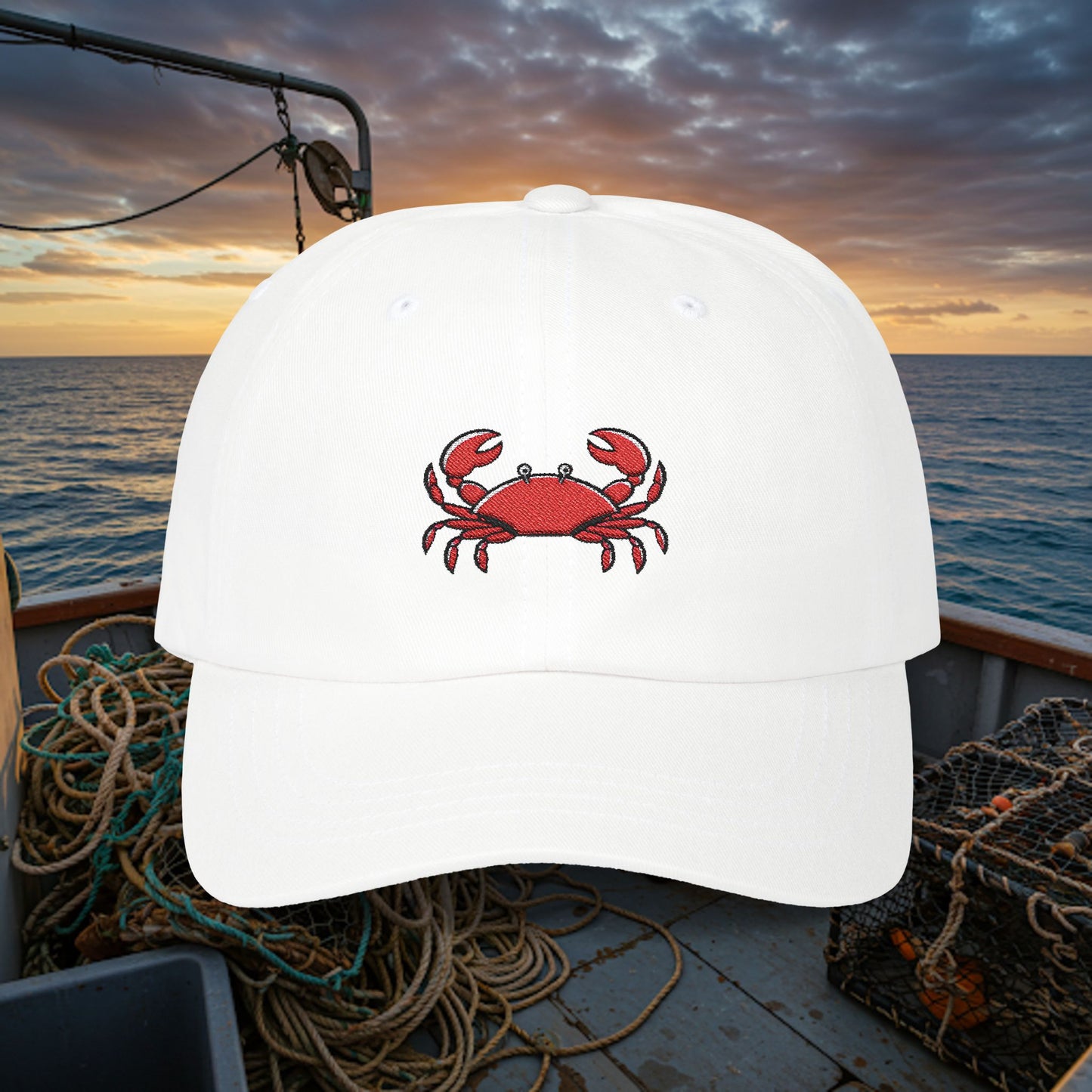 Embroidered Classic Dad Cap - Crab