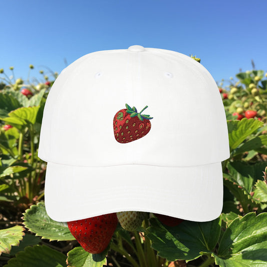 Embroidered Classic Dad Cap - Strawberry