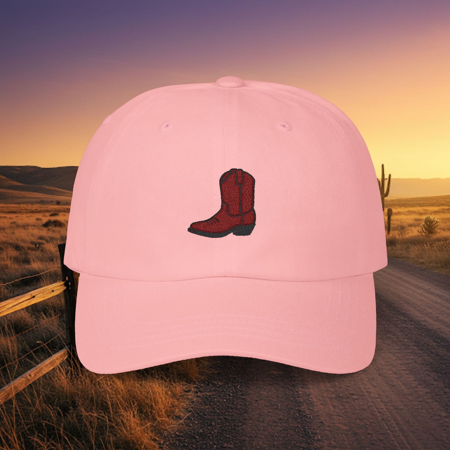 Embroidered Classic Dad Cap - Cowboy Boot