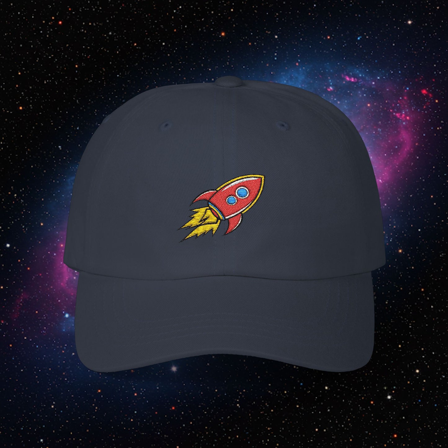 Embroidered Classic Dad Cap - Rocket Ship