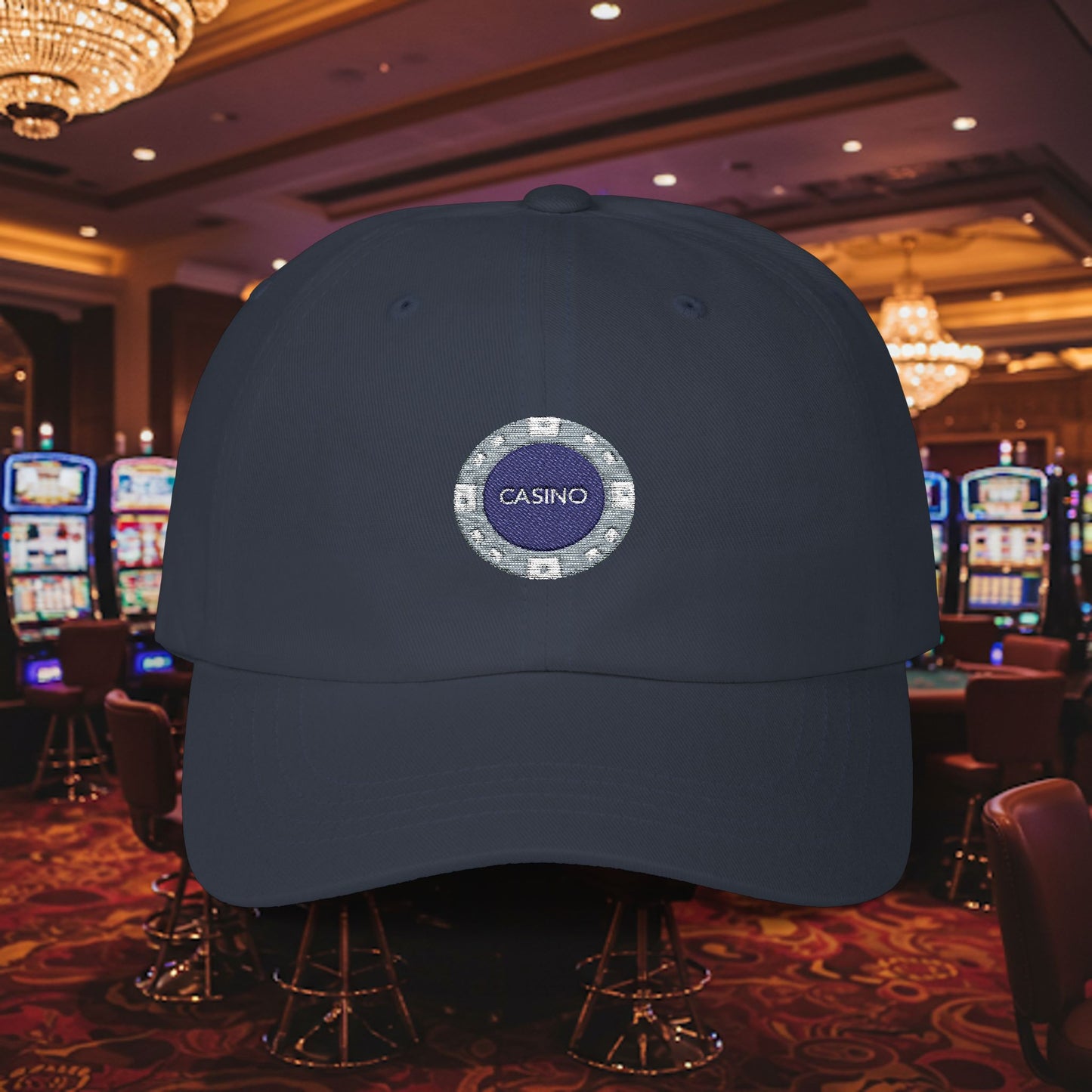 Embroidered Classic Dad Cap - Casino Chip