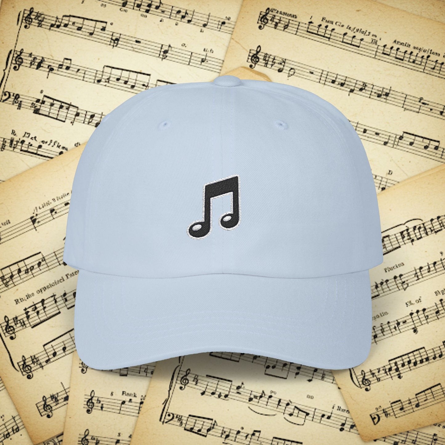 Embroidered Classic Dad Cap - Music Note