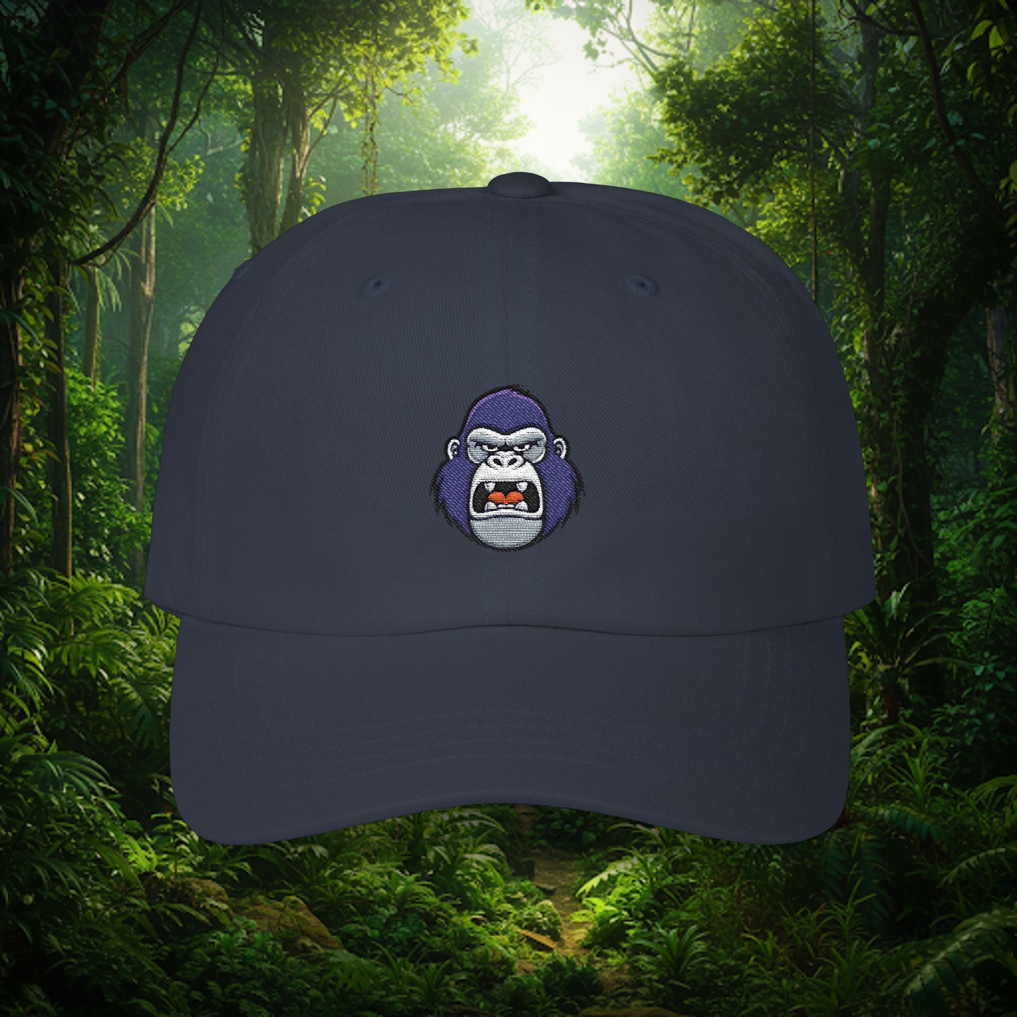 Embroidered Classic Dad Cap - Gorilla Face