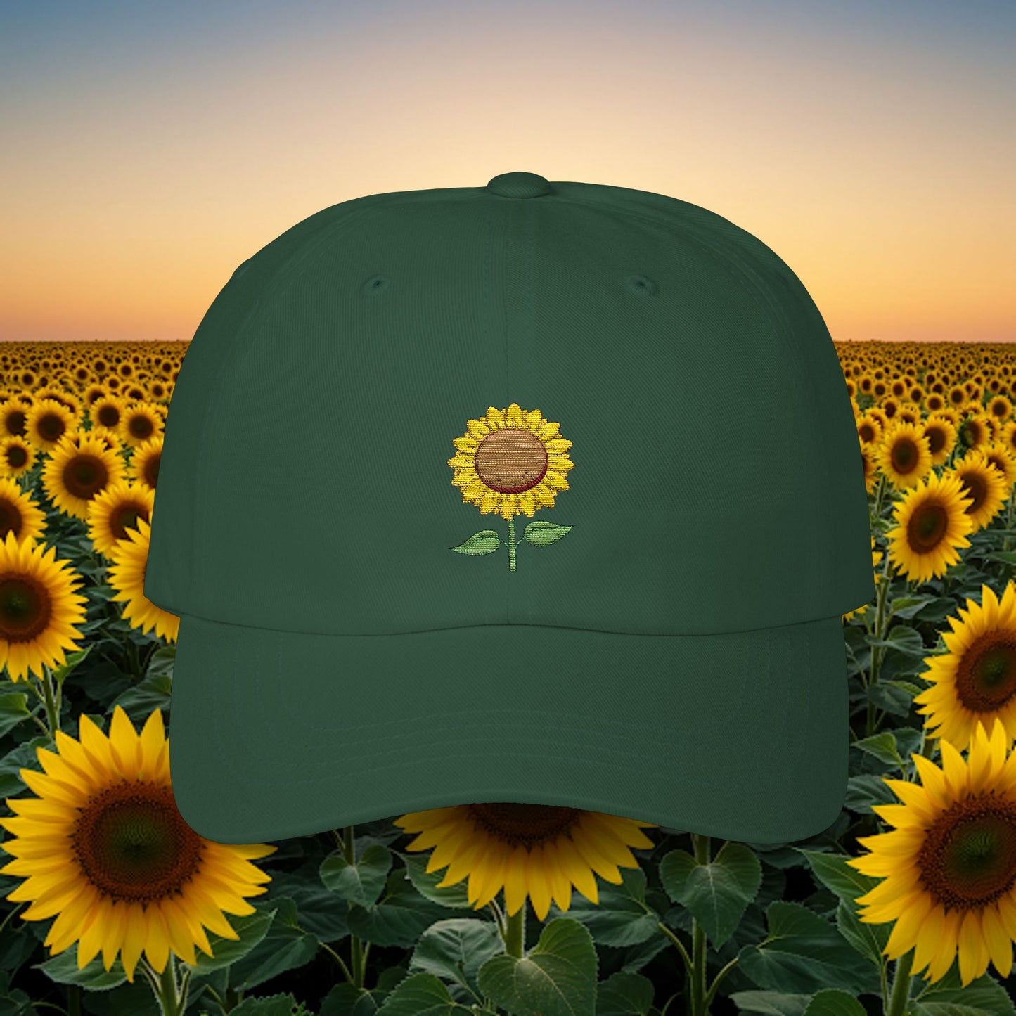 Embroidered Classic Dad Cap - Sunflower
