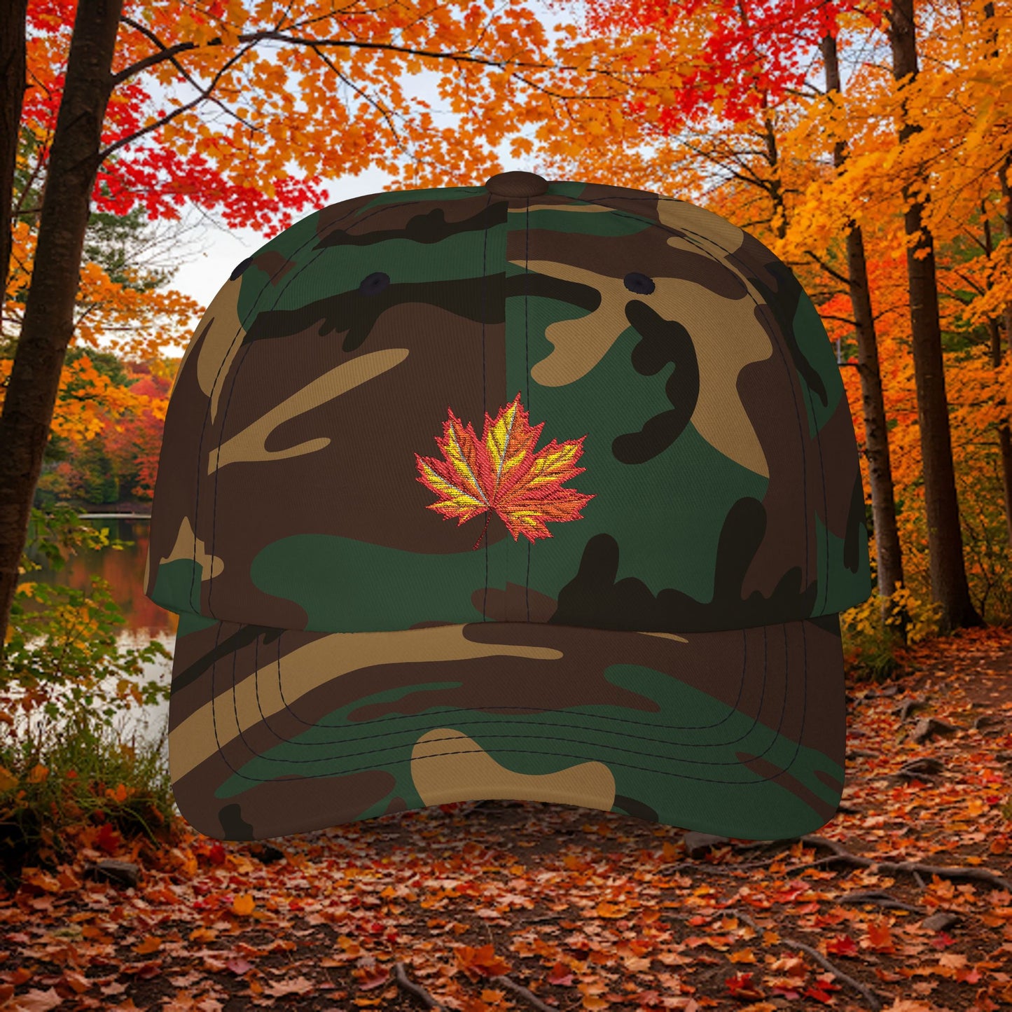 Embroidered Classic Dad Cap - Maple Leaf