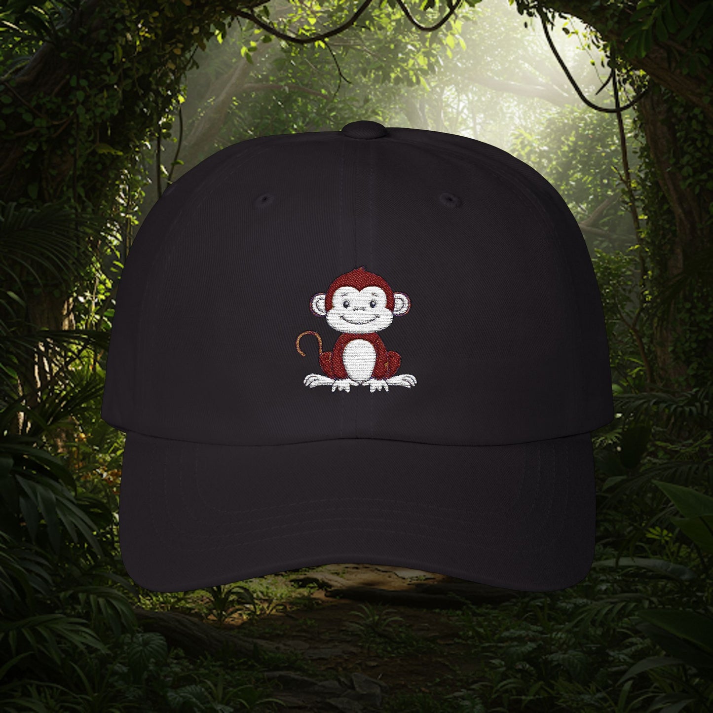 Embroidered Classic Dad Cap - Monkey