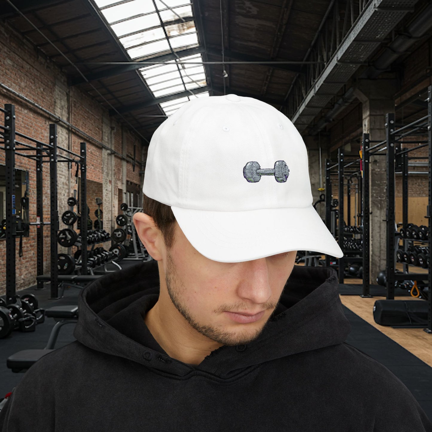 Embroidered Classic Dad Cap - Dumbbell