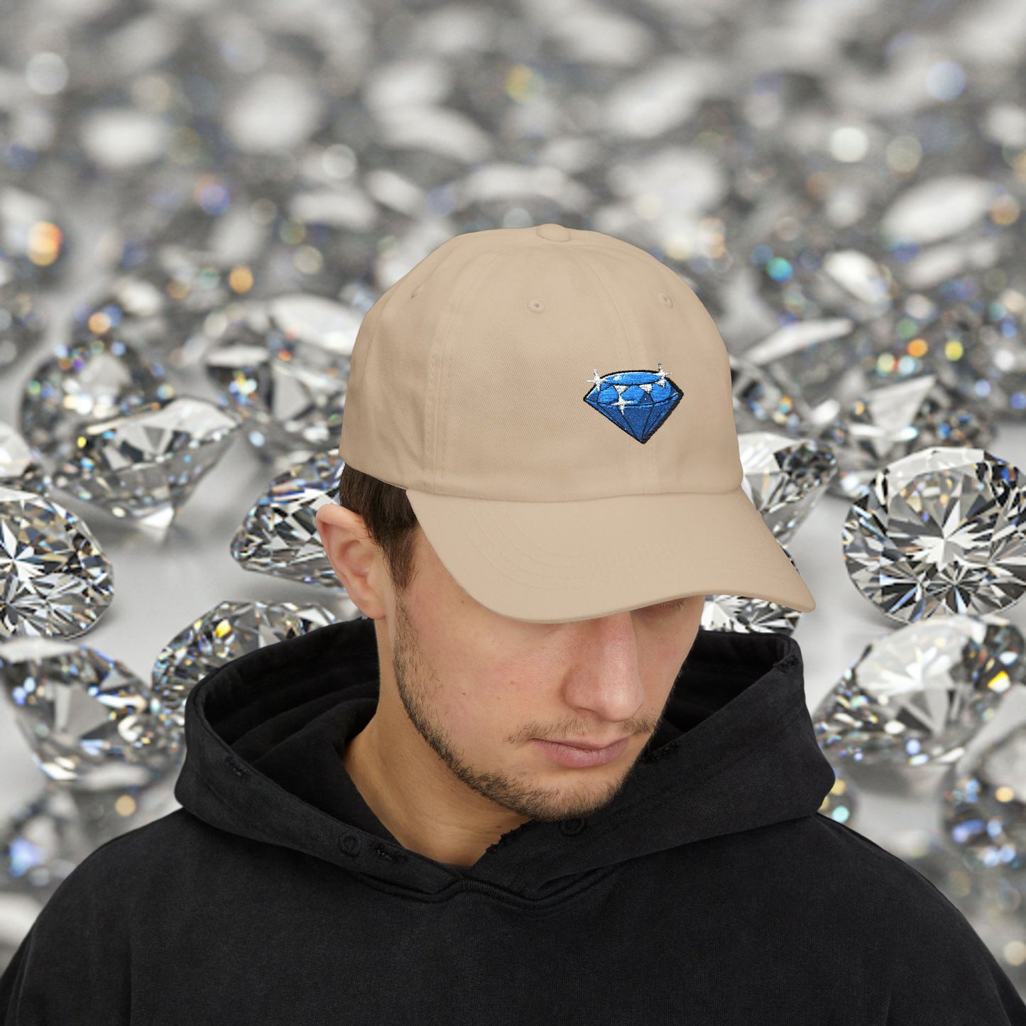 Embroidered Classic Dad Cap - Diamond