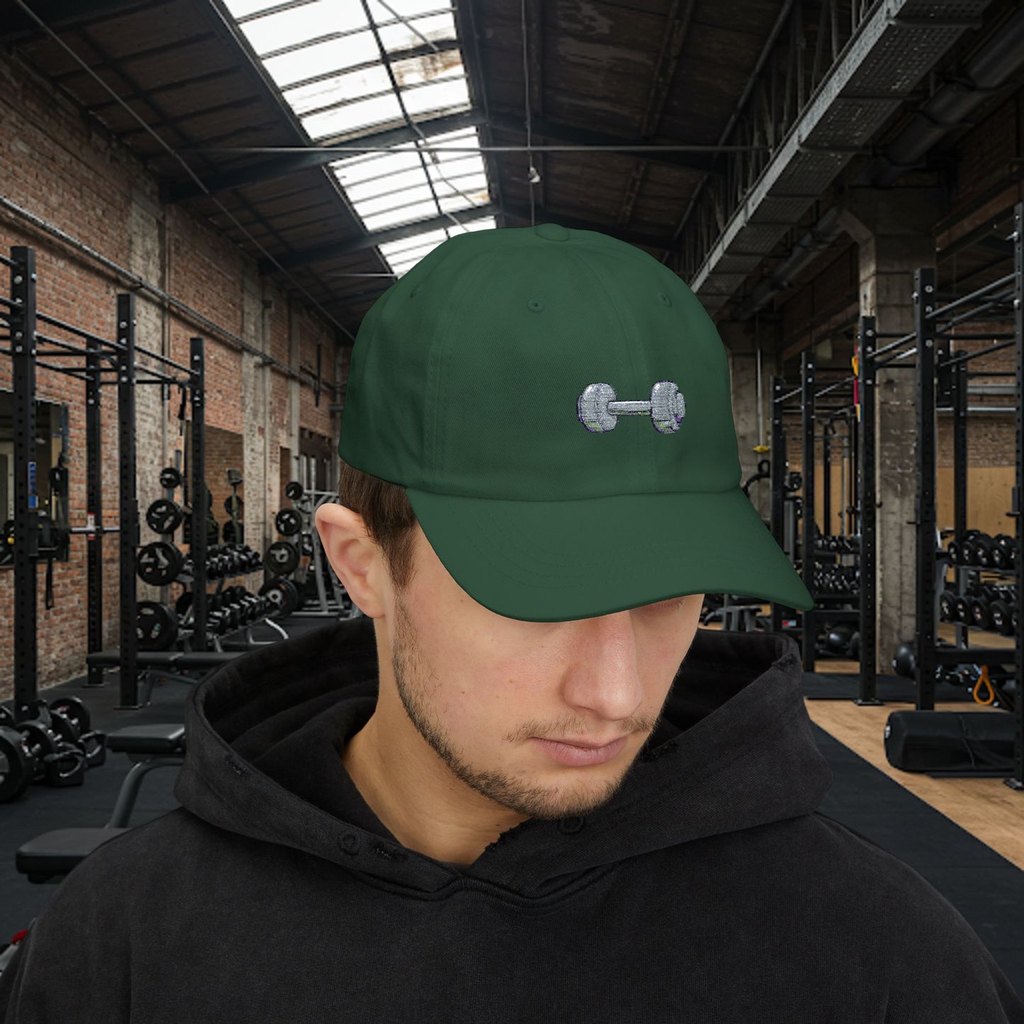 Embroidered Classic Dad Cap - Dumbbell