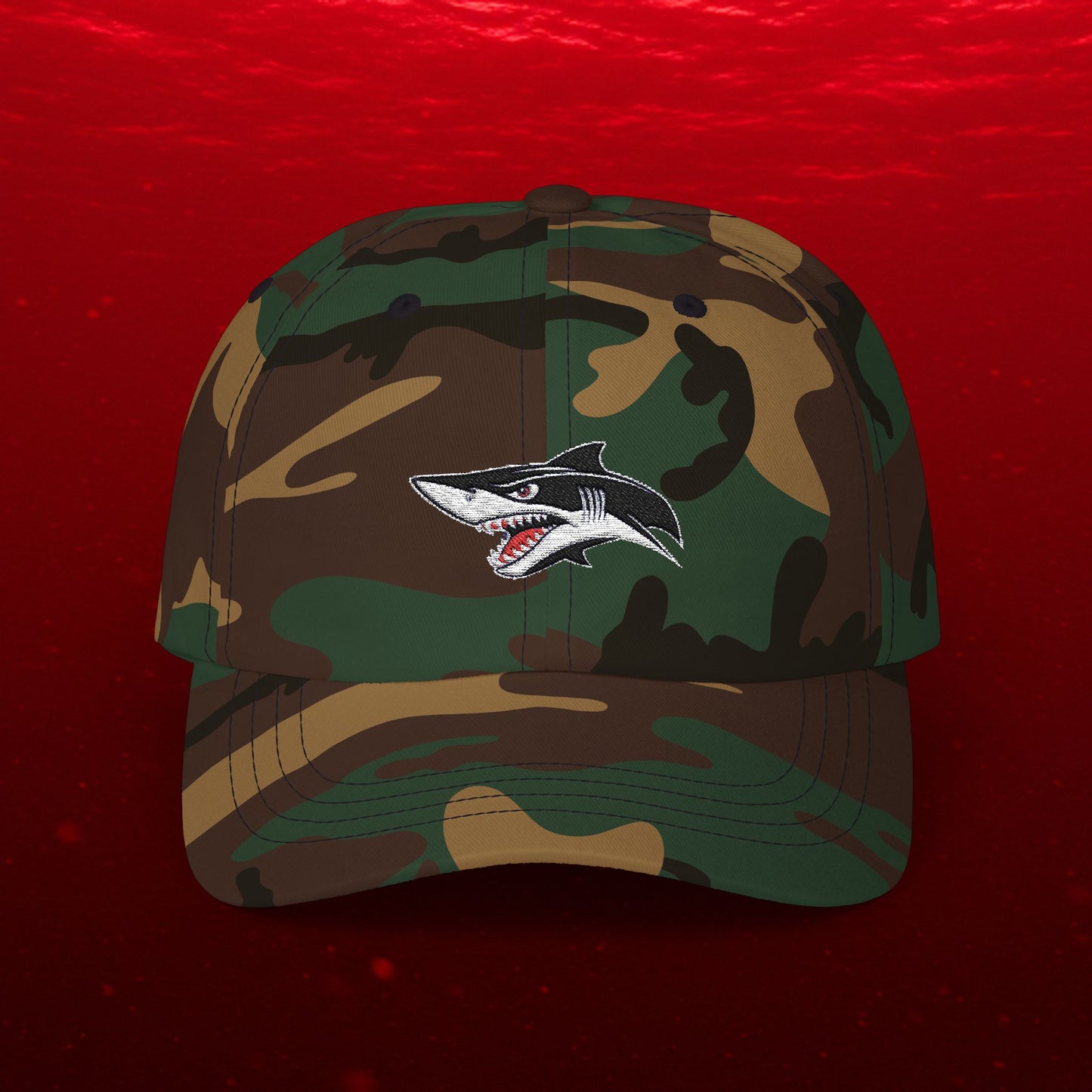 Embroidered Classic Dad Cap - Shark Head