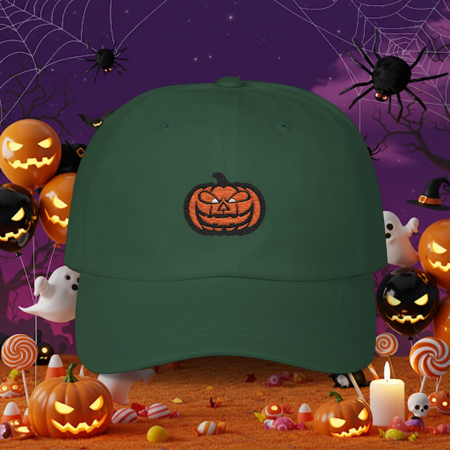 Embroidered Classic Dad Cap - Jack-O-Lantern