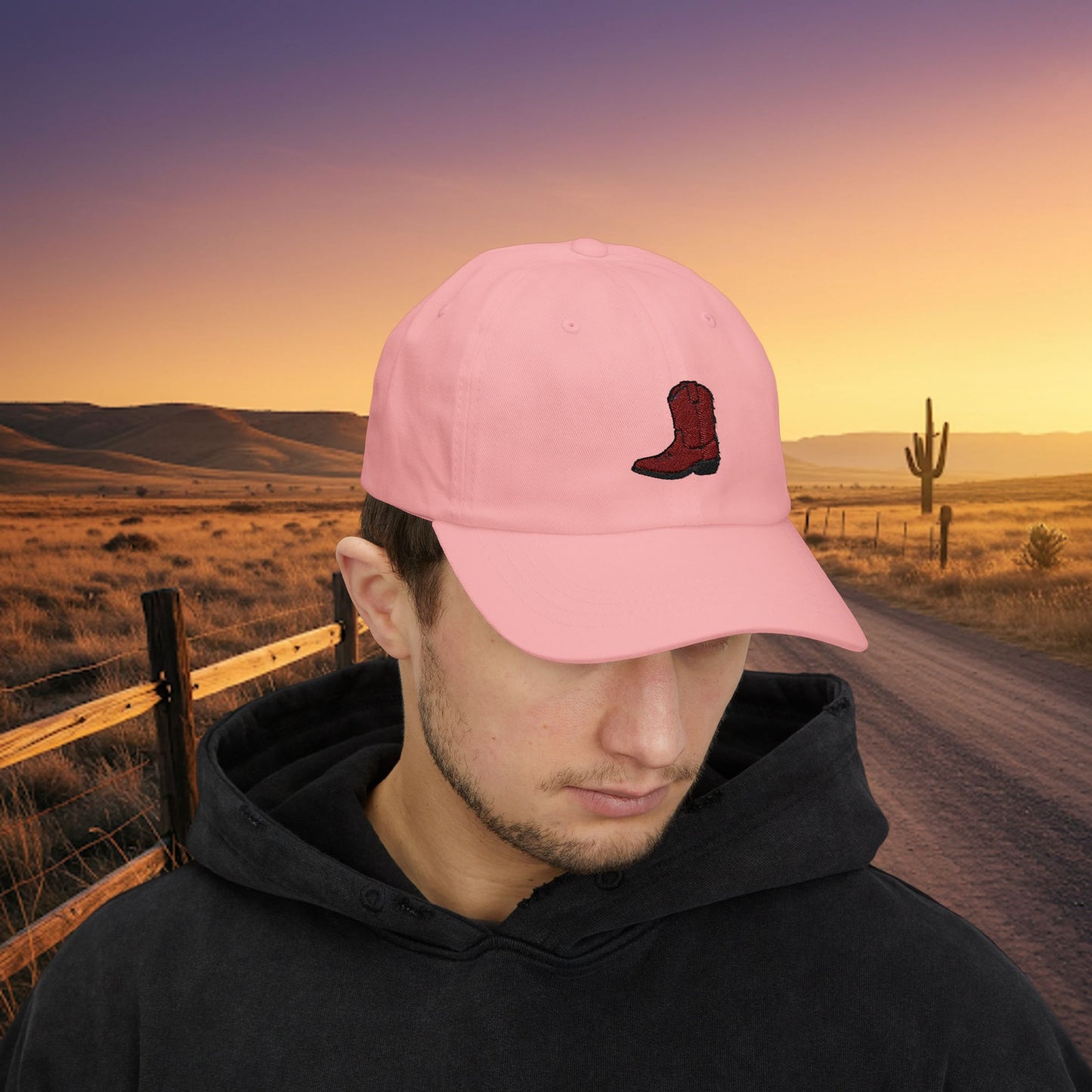 Embroidered Classic Dad Cap - Cowboy Boot