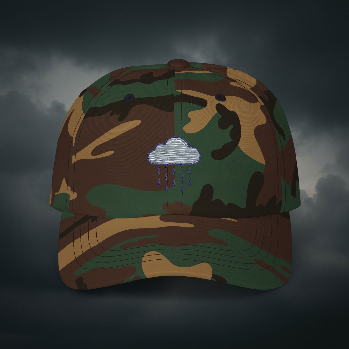 Embroidered Classic Dad Cap - Rain Cloud