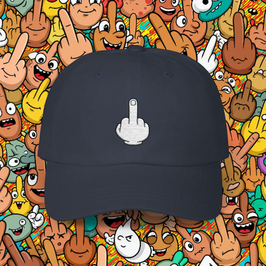 Embroidered Classic Dad Cap - Middle Finger