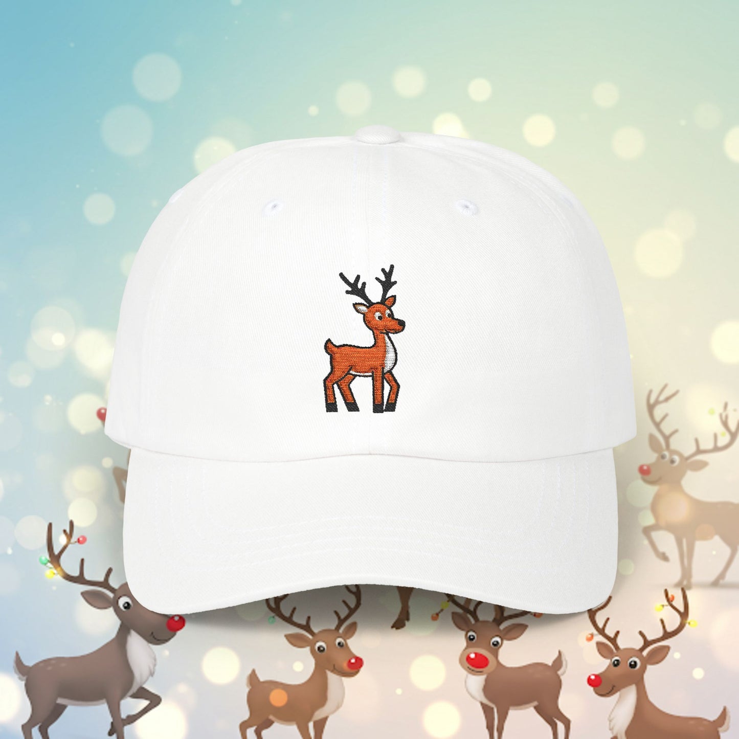Embroidered Classic Dad Cap - Reindeer