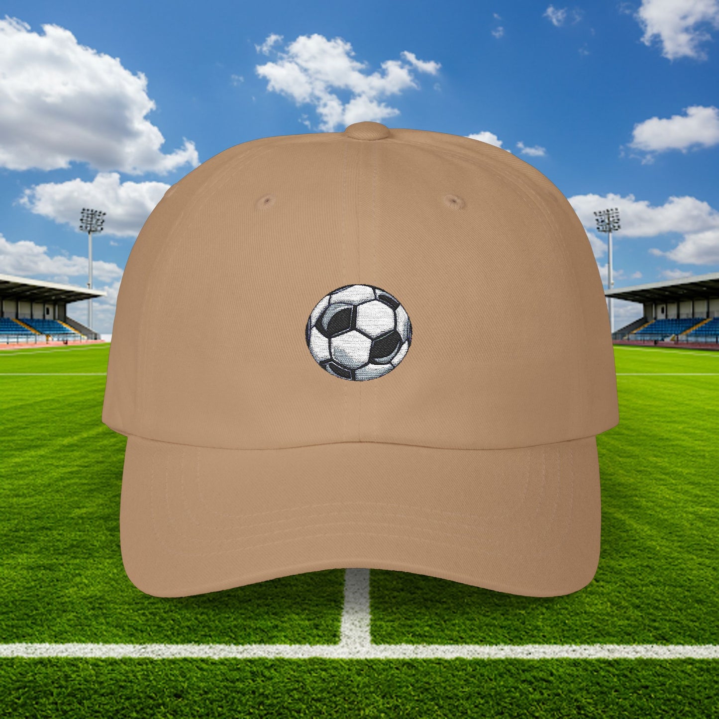 Embroidered Classic Dad Cap - Soccer Ball