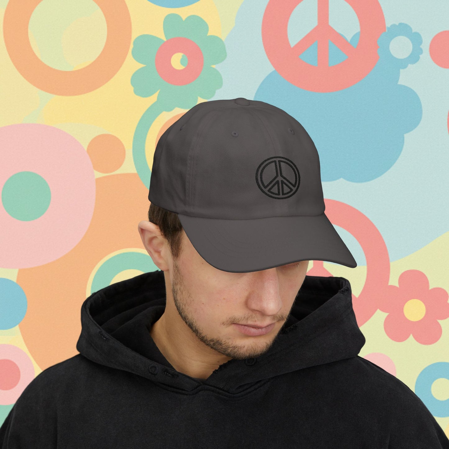 Embroidered Classic Dad Cap - Peace Sign