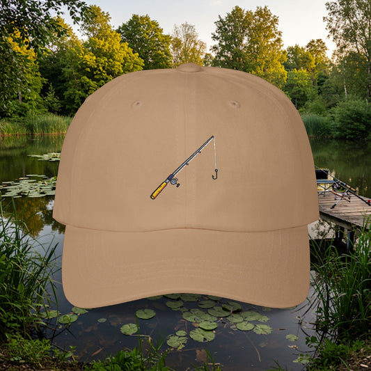 Embroidered Classic Dad Cap - Fishing Pole