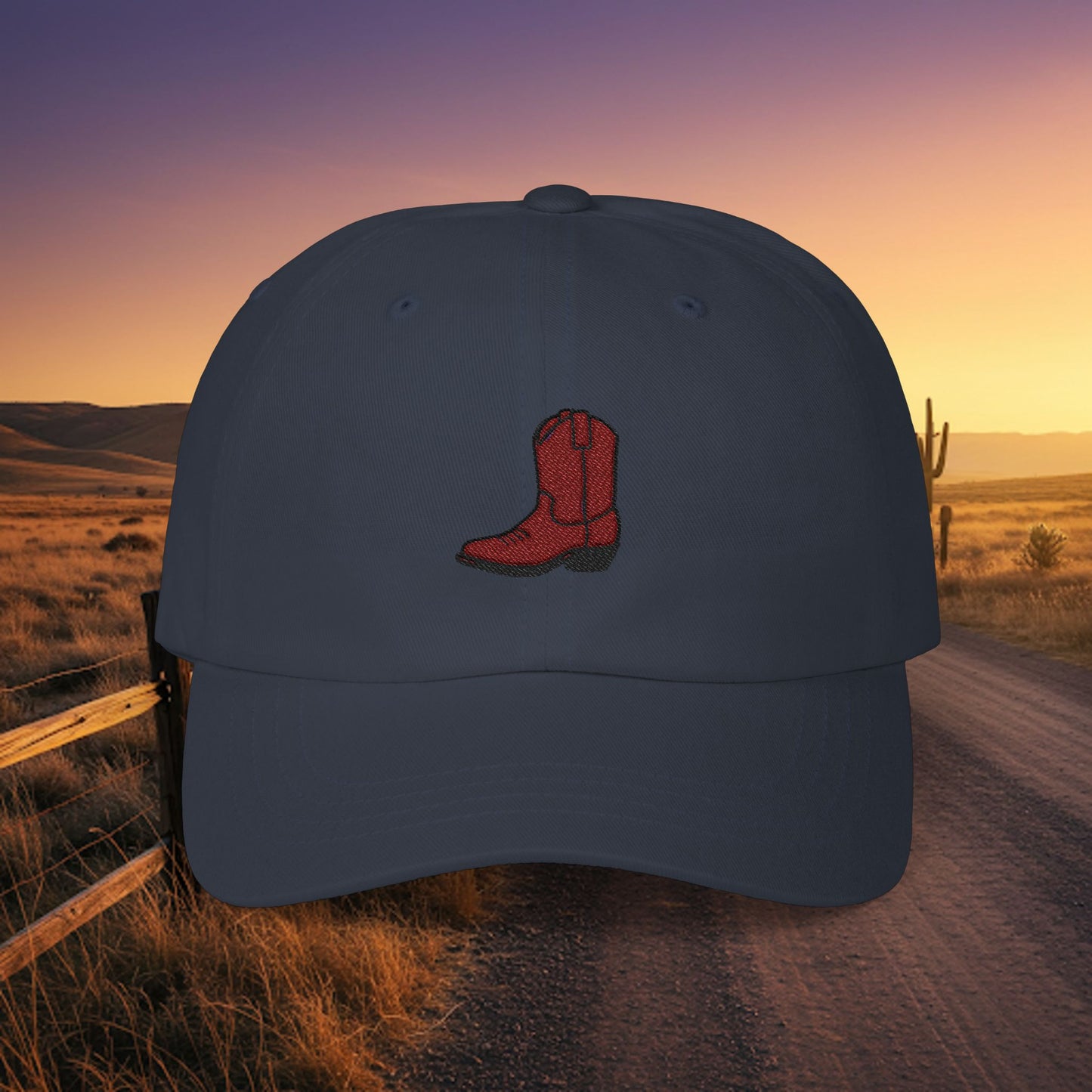 Embroidered Classic Dad Cap - Cowboy Boot