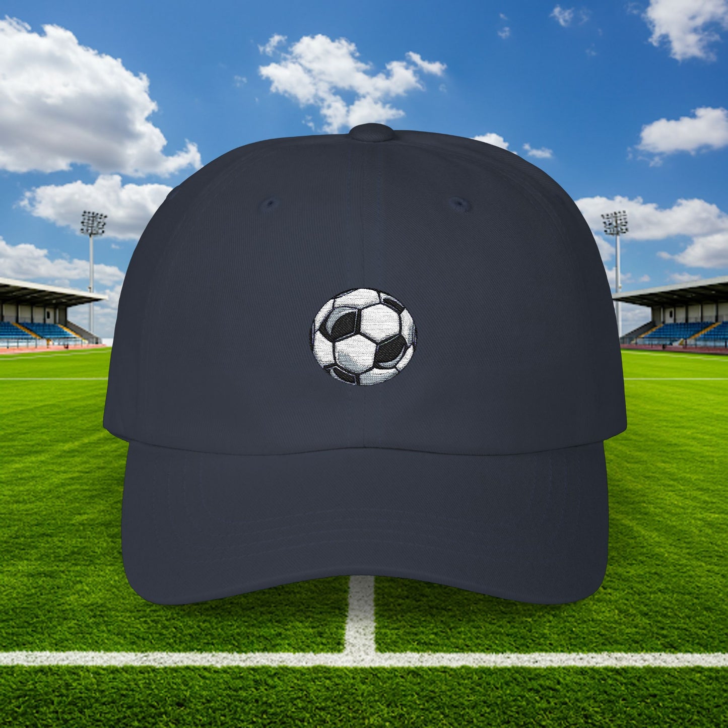Embroidered Classic Dad Cap - Soccer Ball