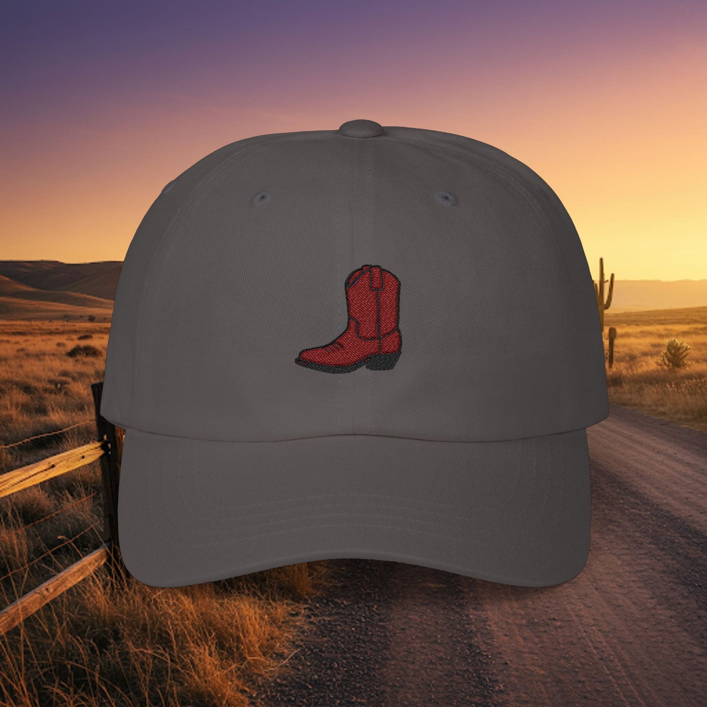 Embroidered Classic Dad Cap - Cowboy Boot