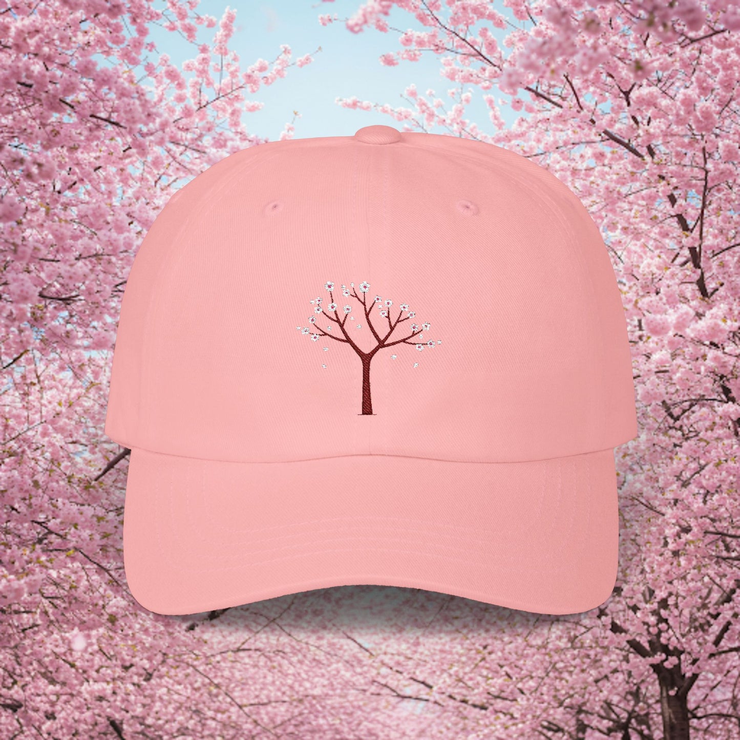 Embroidered Classic Dad Cap - Cherry Blossom