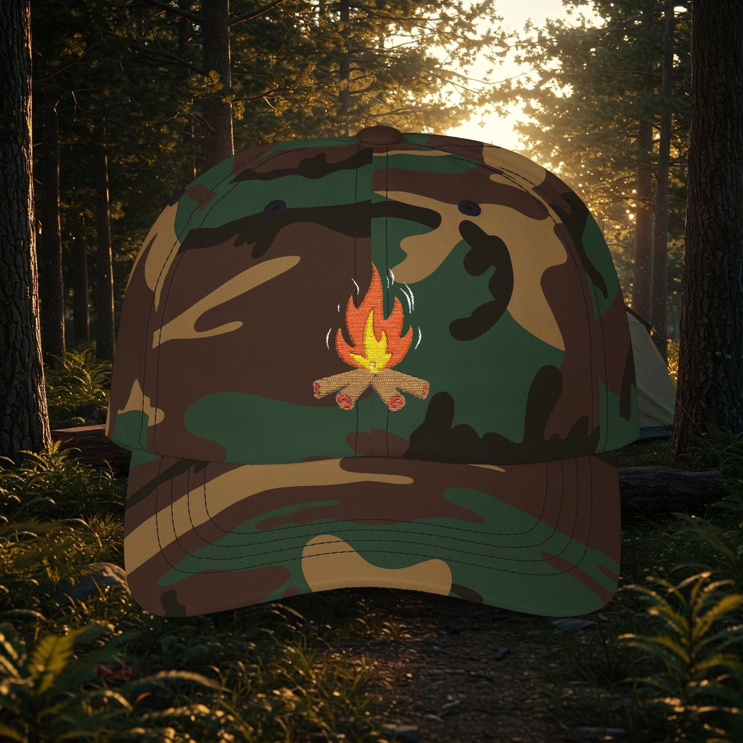 Embroidered Classic Dad Cap - Campfire