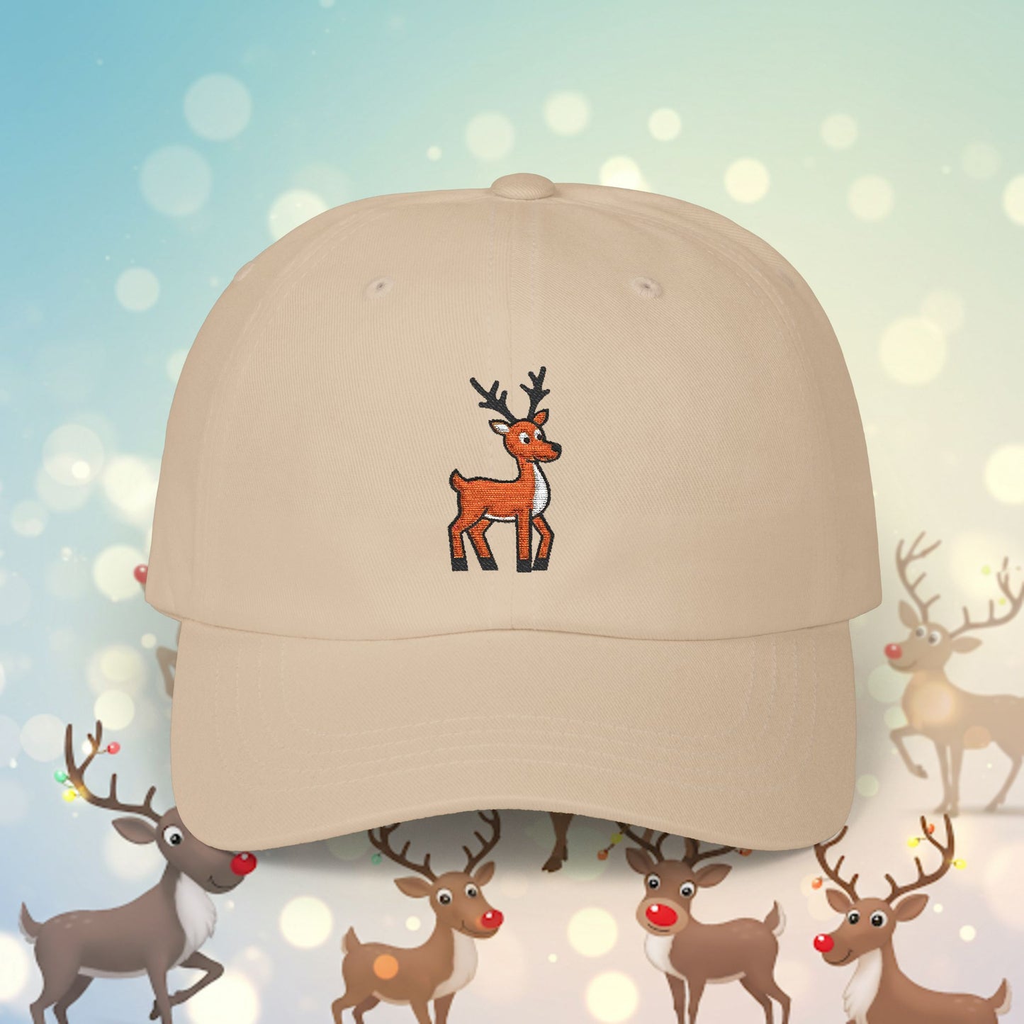 Embroidered Classic Dad Cap - Reindeer