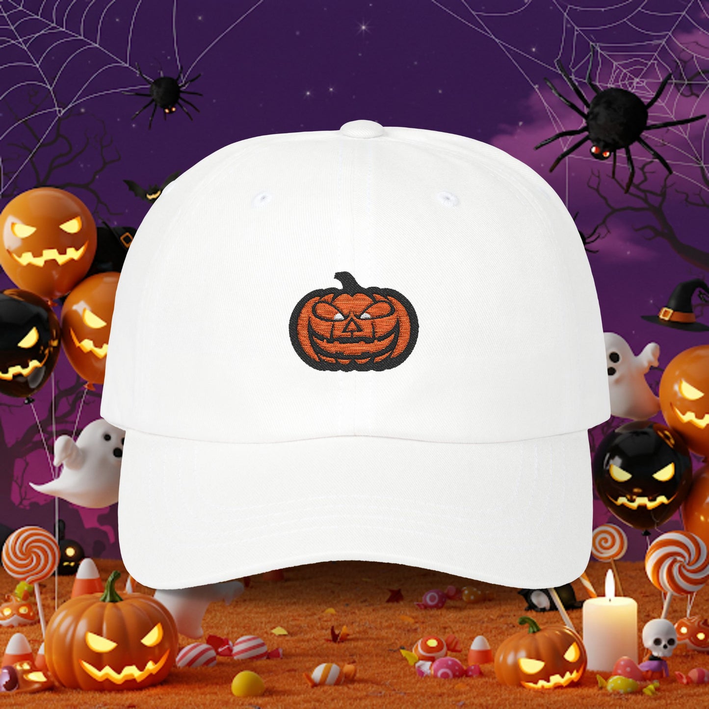Embroidered Classic Dad Cap - Jack-O-Lantern