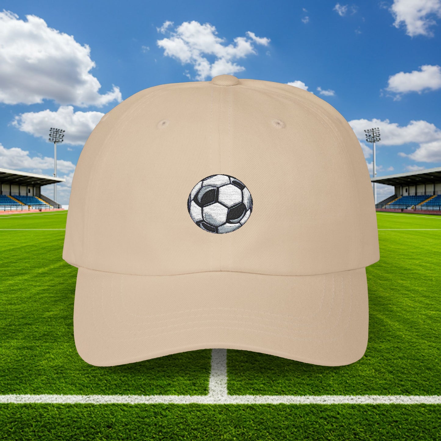 Embroidered Classic Dad Cap - Soccer Ball