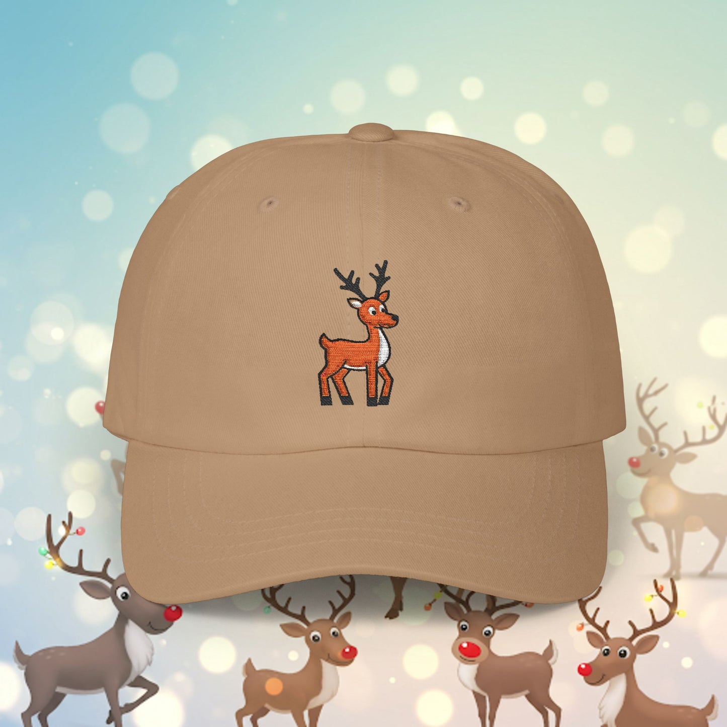 Embroidered Classic Dad Cap - Reindeer
