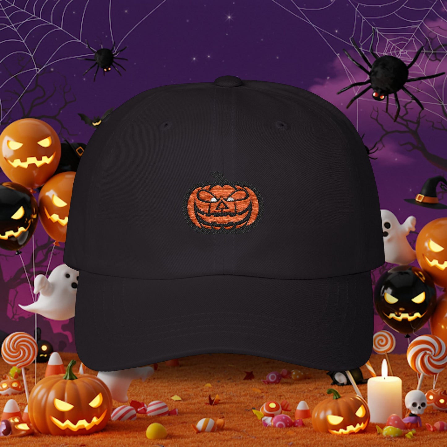 Embroidered Classic Dad Cap - Jack-O-Lantern