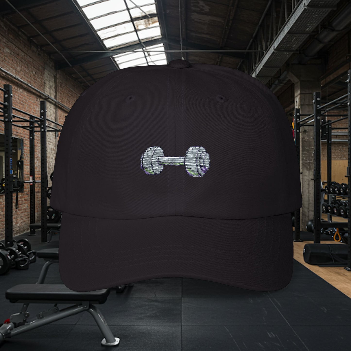 Embroidered Classic Dad Cap - Dumbbell