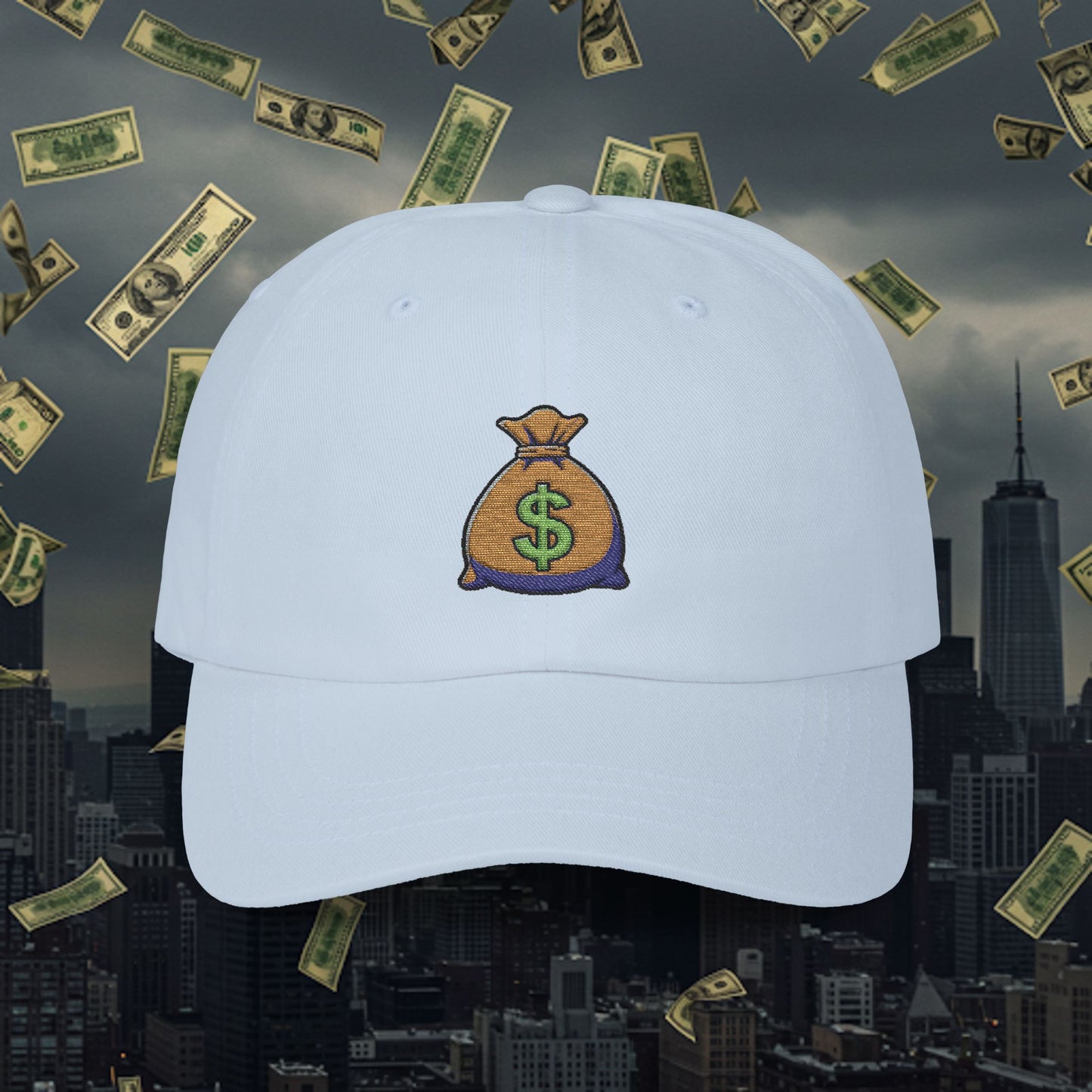 Embroidered Classic Dad Cap - Money Bag