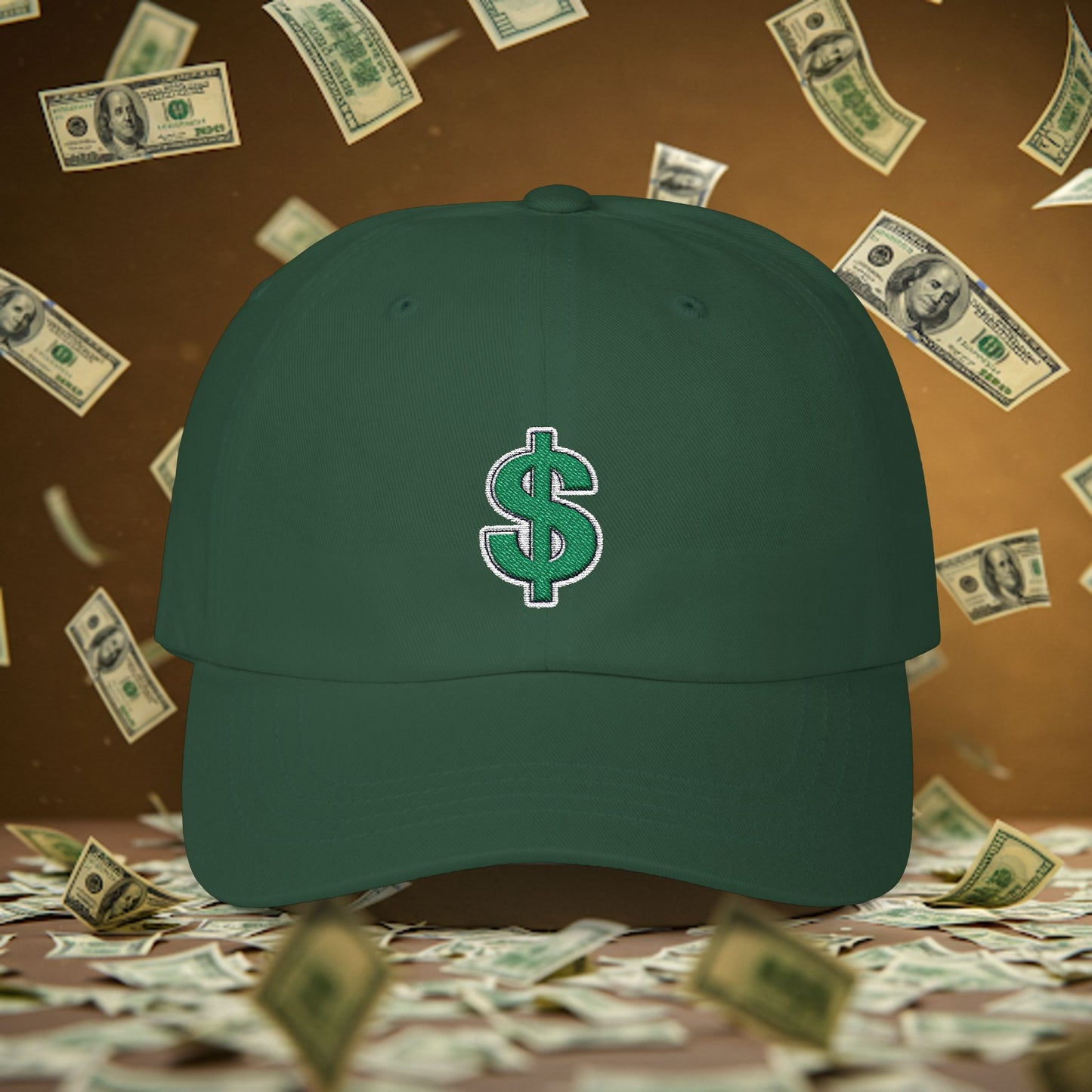 Embroidered Classic Dad Cap - Dollar Sign