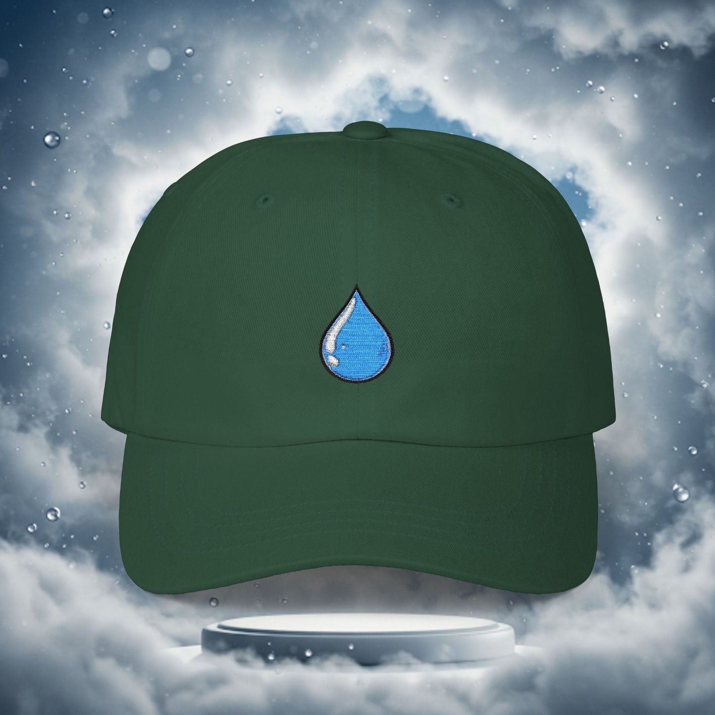 Embroidered Classic Dad Cap - Water Droplet