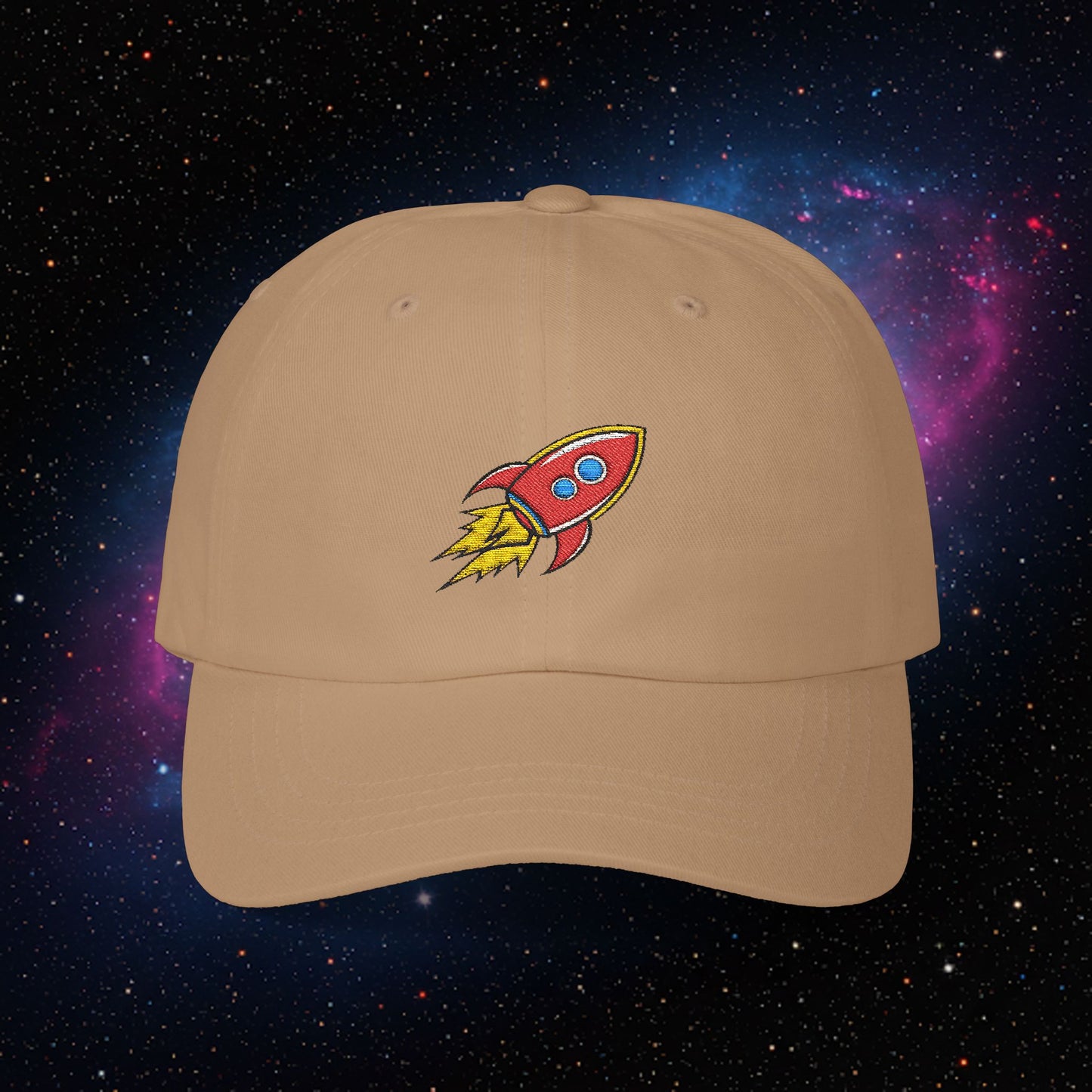 Embroidered Classic Dad Cap - Rocket Ship