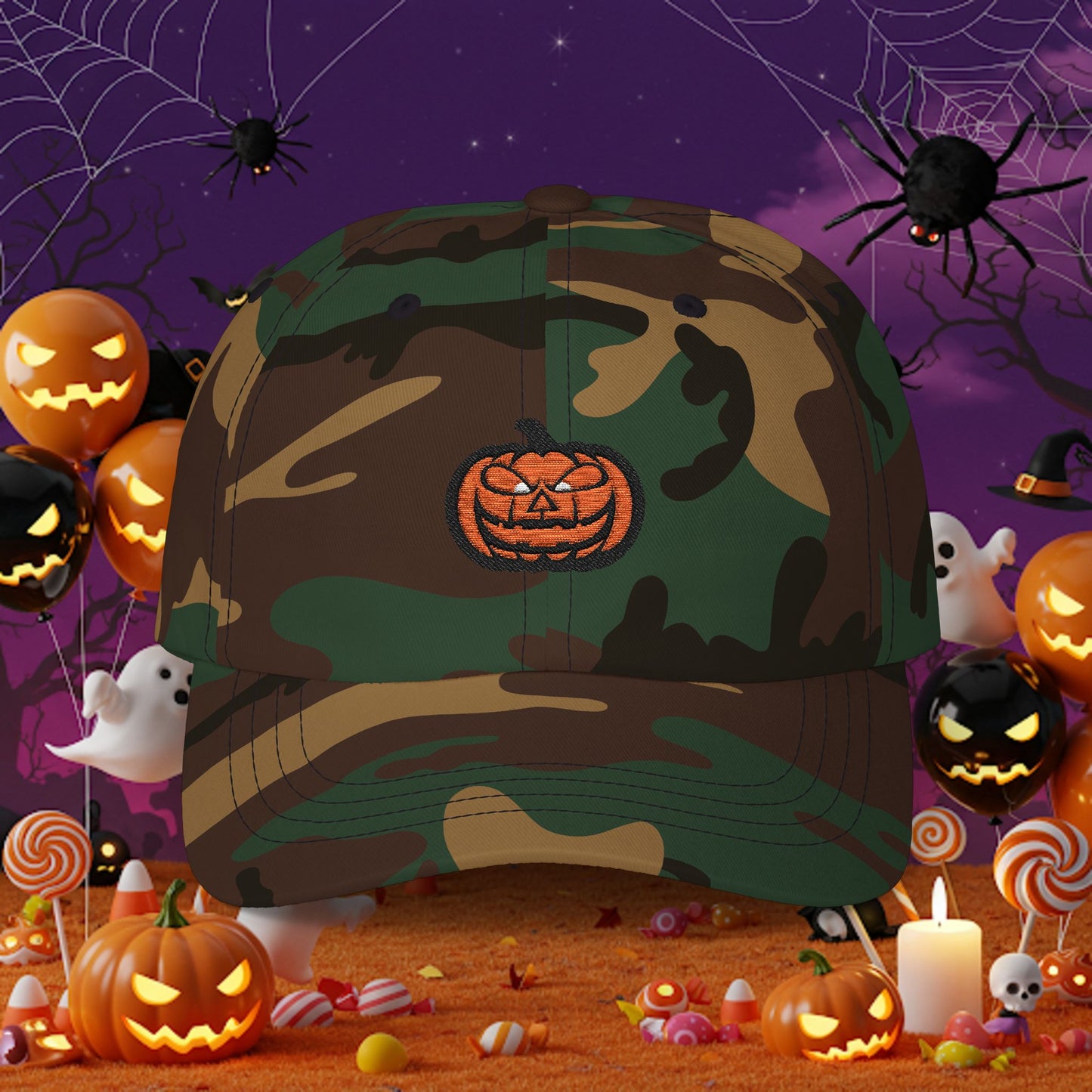 Embroidered Classic Dad Cap - Jack-O-Lantern