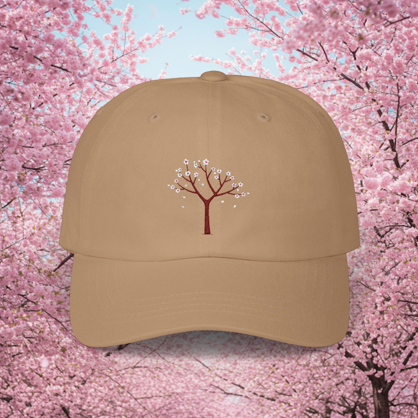 Embroidered Classic Dad Cap - Cherry Blossom